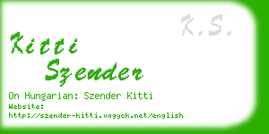 kitti szender business card